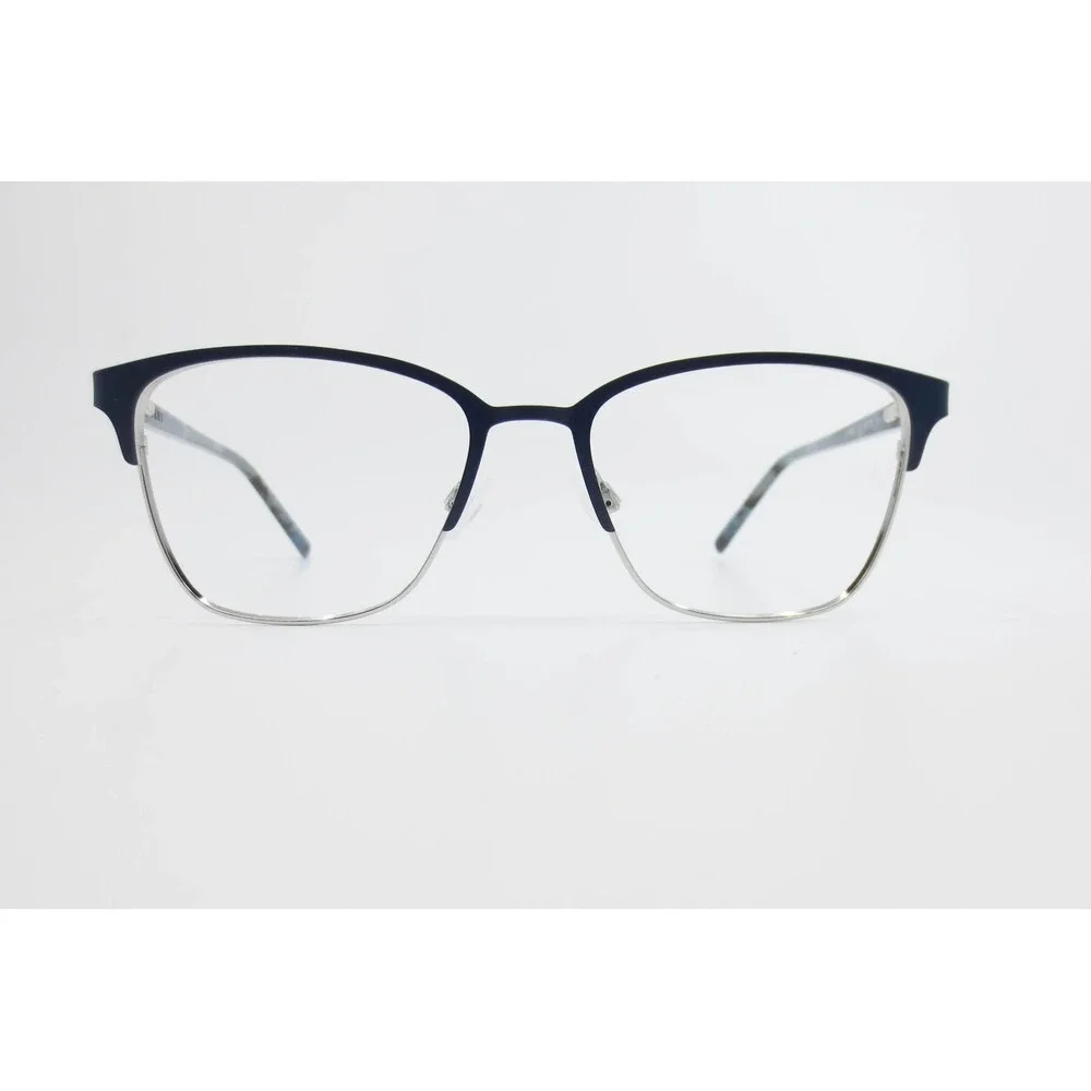 DKNY DK3002 400 Navy Blue Silver Cat Eye Eyeglasses Frames 52-17-135 Womens